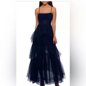 Betsy and Adam women’s corset chiffon layer trim gown